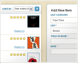 A Books list at MyLifeListed