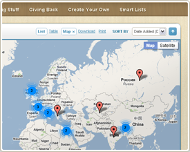 A Sports Attended list at MyLifeListed